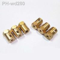 Fixmee 10pc 3/4/5/6/7mm Brass Flexible Motor Shaft Coupling Wheel Hex Coupler Connector Wrench DIY