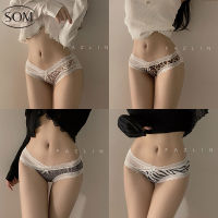 SOM Underwear  กางเกงใน secret บิกินี่ เอวต่ำ ผ้าลายการ์ตูนขอบลูกไม้สวยๆ  A106