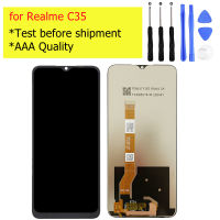 TUTXTUT ของแท้สำหรับ Realme C35 RMX3511จอแสดงผล LCD แบบสัมผัสหน้าจอแผงหน้าจอทัชสกรีนอะไหล่ซ่อม