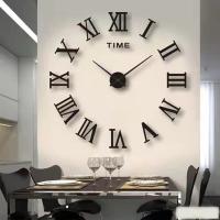 ZZOOI 2022 New 3D Roman Numeral Acrylic Mirror Wall Clock Sticker Fashion DIY Quartz Clocks Watch Home Decoration Living Room Stickers