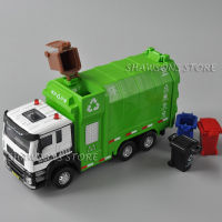 A1:50 Diecast รุ่นรถบรรทุกขยะ Dumpcart รถ Miniature ดึงกลับของเล่นเสียง &amp; LightsM