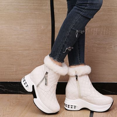 ฤดูหนาวผู้หญิงรองเท้าผ้าใบที่อบอุ่นแพลตฟอร์มรองเท้าหิมะ 2023 รองเท้าข้อเท้ารองเท้าสาเหตุหญิงรองเท้าข้อเท้ารองเท้าสําหรับผู้หญิงซิปผู้หญิงรองเท้าบูท♦