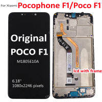 6.18 "Skrin เซนเซอร์ LCD Xiaomi F1 Pocophone POCO เซ็นเซอร์ชิ้นส่วนจอภาพดิจิไทเซอร์ Kaca dengan Bingkai