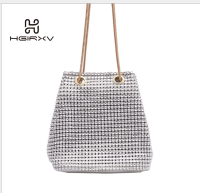 HGIRXV Women Handbags Evening Bag Full Rhinestones Mini Bucket Bag Shining Crossbody Bag crossbody bags for women designer bag