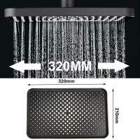 Bernicl Chrome Brushed Black Oblong Rainfall Shower Head Water Saving Showerheads Large Panel Ceiling Mounted Bathroom Accessory