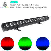 18x18W RGBWA UV 6 in 1 Indoor LED Wall Light Wall Washer Light Strip DMX Controlled DJ Stage Light Indoor Flow Lighting Effect