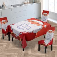 【cw】 Christmas Theme Tablecloth Cartoon Santa Claus Wedding Decoration Birthday Party Tablecloth Dining Table Coffee Table Manteles 【hot】 !