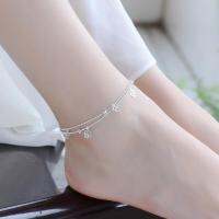 อินเทรนด์เงินแท้925 Anklets สำหรับผู้หญิงเครื่องประดับวินเทจโคลเวอร์สร้อยข้อมืออุปกรณ์หญิงสาวกำไลข้อเท้าพรรค Bijou