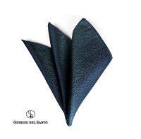 GIORGIO DEL SARTO Silk Green Pocket Square ผ้าเสียบสูทไหม 100%Silk