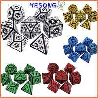 HESONG D12 D20 หน้าหลายหน้า 7-Die สีรุ้ง กลิตเตอร์ ชุดลูกเต๋า อุปกรณ์เสริมเกม