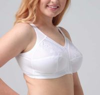 《Be love shop》White Cotton Bra Big Bust 85 90 95 100 105 110 115 C D DD E F Cup Bras For Women Push Up Comfortable Seamless Sexy Lace Bh C01