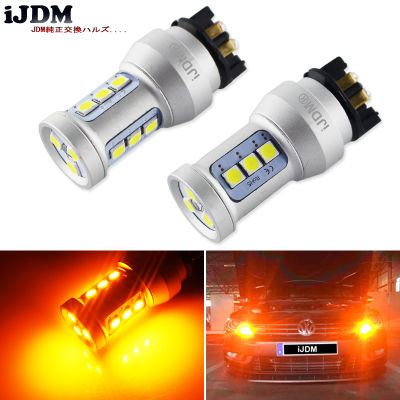 iJDM PW24W LED Amber Yellow Error Free PWY24W LED Bulbs For Audi A3 A4 A5 Q3 VW MK7 Golf CC Ford Fusion Front Turn Signal Lights