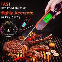 ♕▥ Instant Read Meat Thermometer for Cooking Fast Precise Waterproof Digital Food Thermometer Outdoor Cooking BBQ and Kitchen Bakin