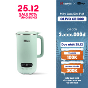 Máy Làm Sữa Hạt OLIVO CB1000 Dung Tích 1L, Nắp INOX Kết Hợp Kính Cường Lực