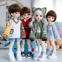 เสื้อผ้าตุ๊กตา6BJD เสื้อสเวตเตอร์แมวน่ารักกางเกงขาสั้นแจ็กเก็ตรองเท้าผ้าใบรองเท้าผ้าใบลำลองสำหรับ1/6ใหญ่ Yosd 30Cm Bjd SD DD ตุ๊กตาตกแต่ง