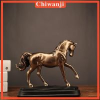 *[Chiwanji] รูปปั้นม้าเรซิ่น สีบรอนซ์ ขนาด 9 นิ้ว สําหรับตกแต่งโต๊ะทํางาน