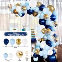 (TEX)72Pcs Blue Balloon Garland Arch Welcome Baby Shower Valentines Day Birthday Party Wedding Decorations