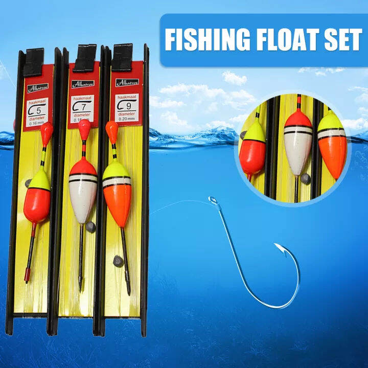 【COD】3PCs/ Set Fishing Float Fish Drift Fishing Bobber Hook Line Group Carp Tackle Lazada PH