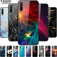 ✜ Tempered Glass Cover For Samsung A70 A50 Case Fashion Space Hard Covers For Samsung Galaxy A50S A30S A7 2018 Funda Coque Cool