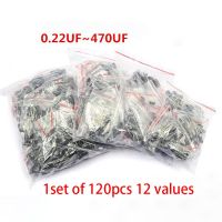 1set of 120pcs 12 values 0.22UF-470UF Aluminum electrolytic capacitor assortment kit set pack