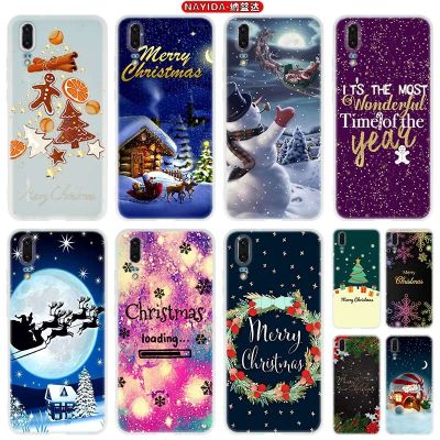 ✇✽✟ Phone Case For Huawei P50 P40 P10 P20 P30 Lite Pro P Smart Z 2019 2020 Cover Christmas greetings purple