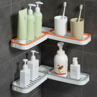 Punch-free Bathroom Revolving Rack Wall-mounted Toilet Washstand Kitchen Wall Storage Rack Bathroom Accessories WC Organizer