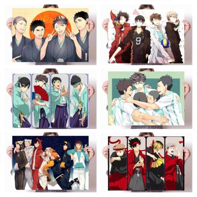 Haikyuu วอลเลย์บอล Boy HD Retro โปสเตอร์ภาพวาดผ้าใบอะนิเมะโปสเตอร์ Wall Decor Wall Art ภาพตกแต่งบ้าน