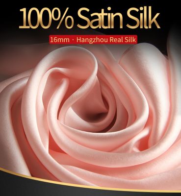 【CW】 Silk Scarf PInk Shawl Real Headscarf Luxury Foulard Plain Neckscarves