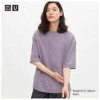 COD  เสื้อยืด U AIRism คอตตอน คอกลม แขน 12 ทรงหลวม แบรนด์แท้ U นิโคล่ ใส่ได้ทั้งชาย หญิง