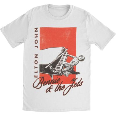 Top Shop Fashion ELTON JOHN Bennie and The Jets Slim Fit Retro TShirts  UX4K