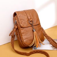 ○卍  Soft Leather Crossbody for Color Tassel Shoulder Cell Purse Handbags