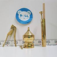 Brass Byfa SET1231 เซตรวม 4 ชิ้นชุดรวมเชี่ยนหมาก 1. ตะบันหมาก6นิ้วไม่มีขอบ มาตรฐาน .2เต้าปุนต่ำ.3ไม้ป้าย4.กรรไกรทองเหลือง