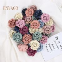 （A VOGUE）◐ 10Pcs Artificial Eco-friendly Flower Microfiber Flowers Head Home Decor Wedding Garland Decorations DIY Hair Corsage Accessories