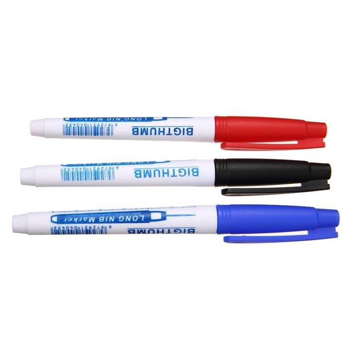 3pcs-long-head-markers-pens-30mm-red-black-blue-ink-deep-hole-marker-pen-multi-purpose-waterproof-permanent-marking-pen-tool