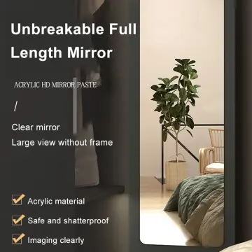 Unbreakable Full Length Mirror Wall Tiles,Shatterproof Plexiglass Full Body  Mirr