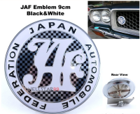 [ JAF ] TOYOTA KE30 KE70 CARBON Black/White JAF Japan Automobile Federation Front Grill Badge Car JDM Emblem 9cm โตโยต้า โลโก้ติดกระจังหน้าแต่งรถยนต์ ของแต่งญี่ปุ่น jdm