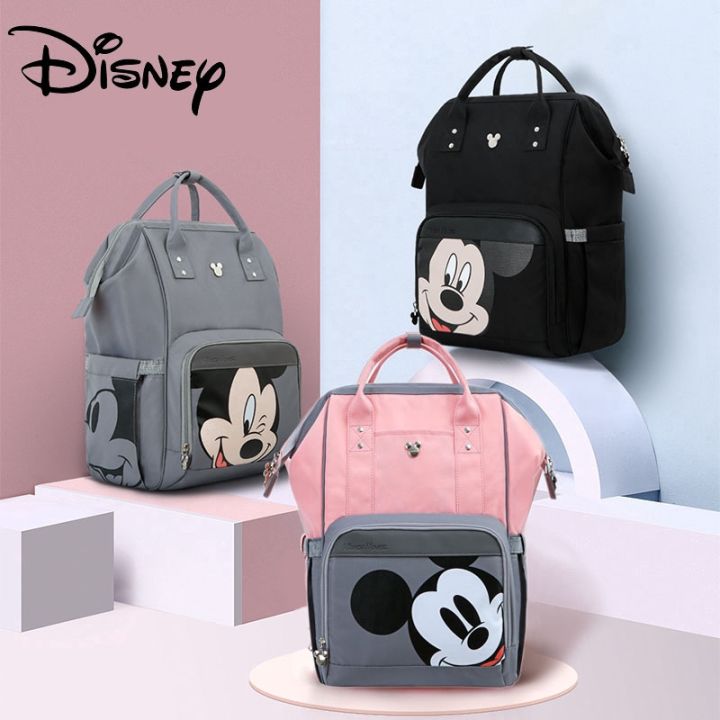 disney-กระเป๋าผ้าอ้อม-แบบสะพายหลัง-เสียบ-usb-ลายมิกกี้เมาส์-มินนี่เมาส์-สำหรับคุณแม่