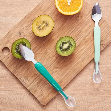 Baby Feeding Spoon Multifunctional Spoon Silicone Fruit Puree Spoon  Supplementary Food Feeder Dual-Head BPA Free Baby Items