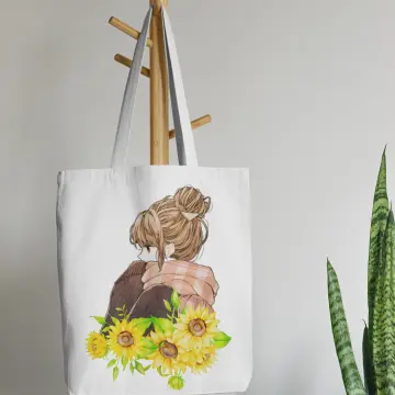 Aesthetic Sunflower on Light Blue Tote Bag for Sale by Rocket-To-Pluto