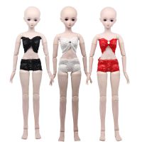 บรา &amp; กางเกงในชุดชั้นในลูกไม้นิ่มลายตุ๊กตา1เซ็ต60ซม. For1/3 BJD เสื้อตุ๊กตา SD &amp; Underpant ตุ๊กตาคริสต์มาสกวางเรนเดียร์ของเล่นตกแต่งบ้านตุ๊กตา