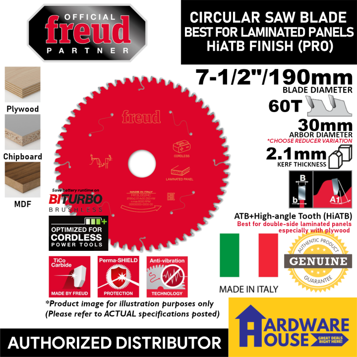 ORIGINAL FREUD 71/2" 60T Best For Laminated Panel Carbide Saw Blade