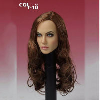 In Stock 16 Scale Angelina Jolie Brown Long Curly Hair Head Sculpt For 12" Female Action Figures Bodies Dolls