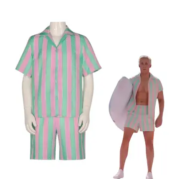 New Barbie Movie Allan Doll Beach Outfit Halloween Costume Men's Ken Shirt  Fur
