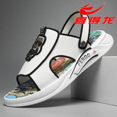 Xidelong 2023 summer new sandals mens outerwear non-slip beach shoes Korean version dual-use slippers tide