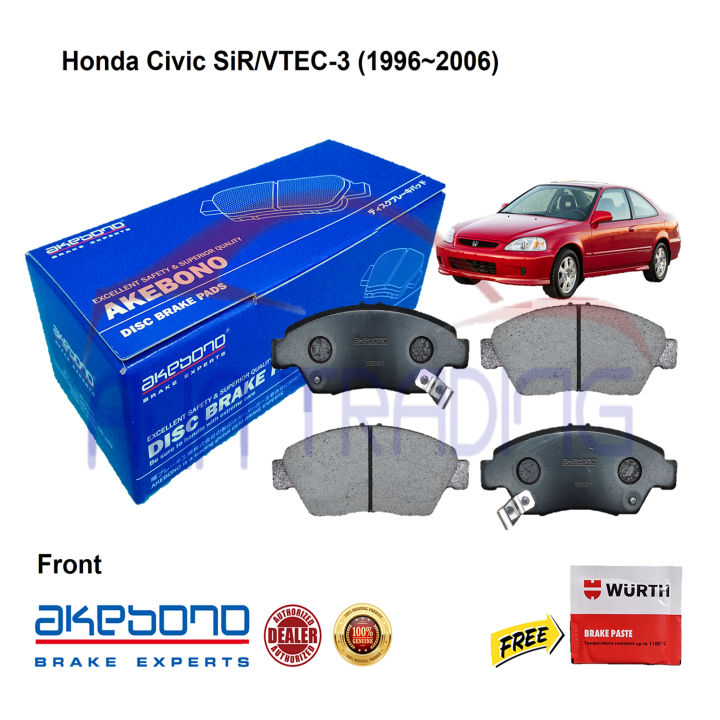 Genuine Akebono Front Brake Pads for Honda Civic Sir/VTEC3 (1999