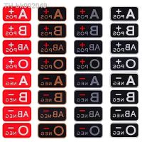 ▧ PVC Blood Group Patches Blood Types Hook Loop Sticker for Clothes Luminous Rubber Patch Tactical Arm Badge ABO Pos Neg Label Tag