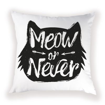 Cute Cat Pillow Cases Cartoon Animal Decor Cushion Cover Letter Throw Pillows Case  White Home Decorative Cushions Covers Kissen