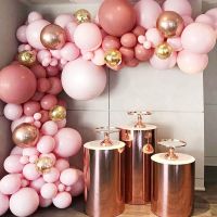 ；‘。、’ Macaron Pink Balloon Garland Arch Kit Wedding Birthday Party Decoration Kids Globos Rose  Confetti Latex Ballon Baby Shower