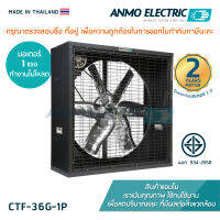 พัดลมระบายอากาศแอนโม Anmo Fan 36 นิ้ว แบบพ่นสี โครงเหล็กกัลวาไนซ์ 1 เฟส 220 โวลต์ แบบตะแกรงหน้า-หลัง