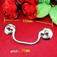 Zinc Alloy Box Suitcase Holder Arch Furniture Hardware HandleSilver Color106x36mm10sets